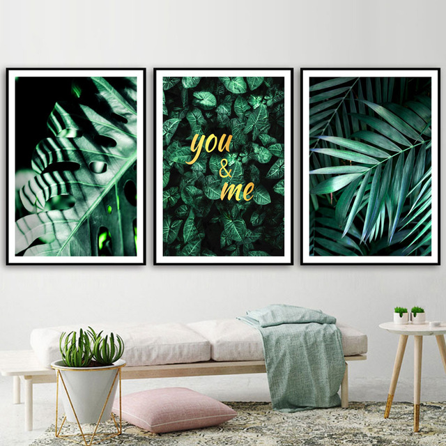 

Fresh Green Tropical Plants Leaf Nordic Posters And Prints Wall Art Canvas Painting Decoration Wall Pictures For Living Room