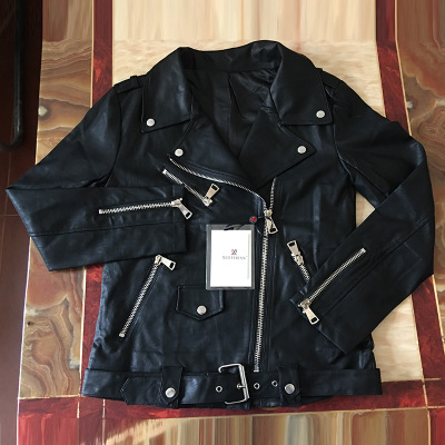 Donna Vera Pelle Morbida Stile Racing Giacca Biker Nuovo