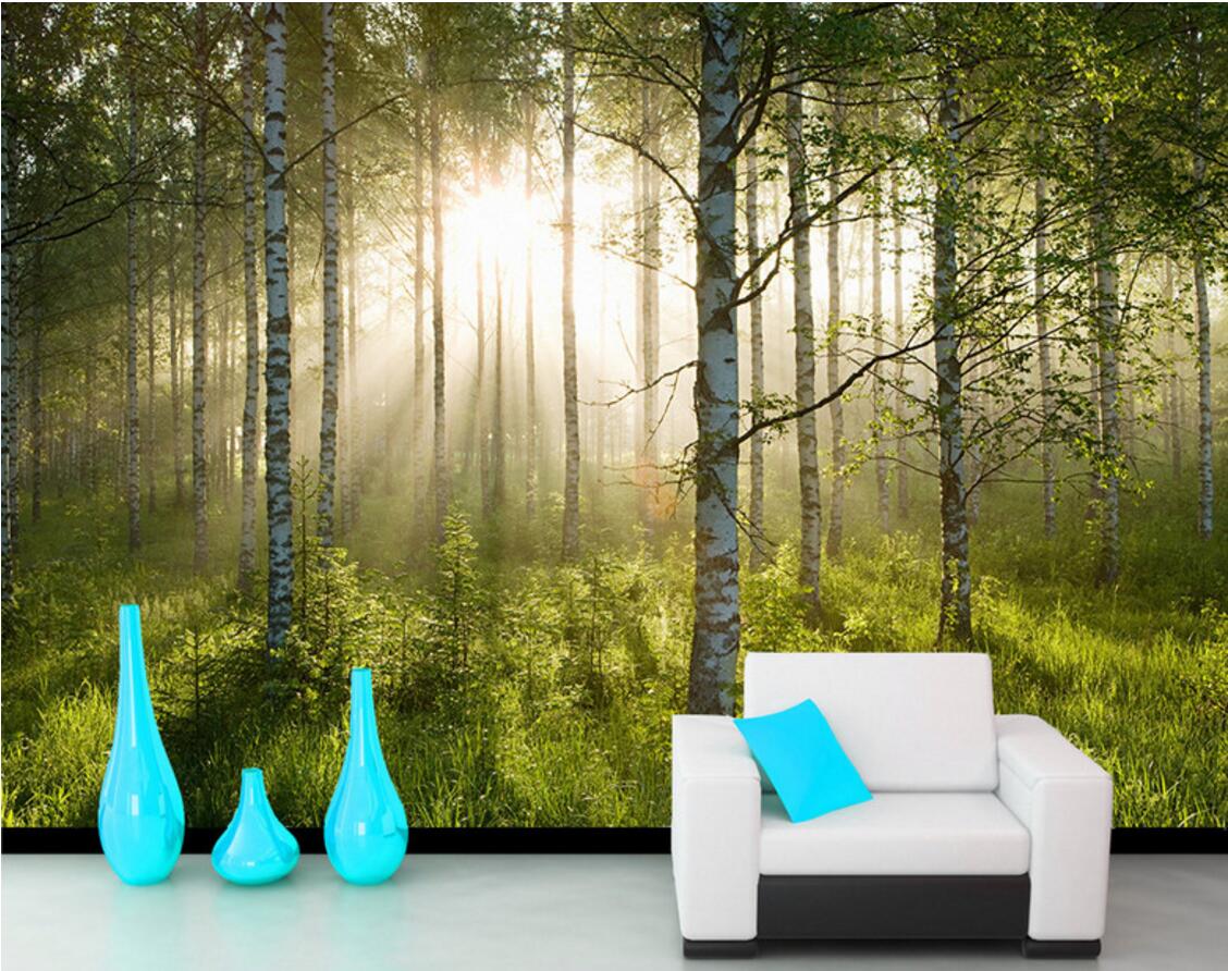 

WDBH 3d wallpaper custom photo Woods sunshine painting background living room home decor 3d wall muals wall paper for walls 3 d, Non-woven