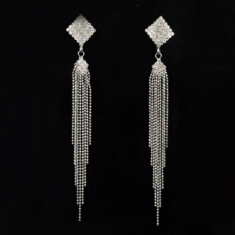 

Diamond Insert Tassels Ear Nail Earrings Earring Product Shop
