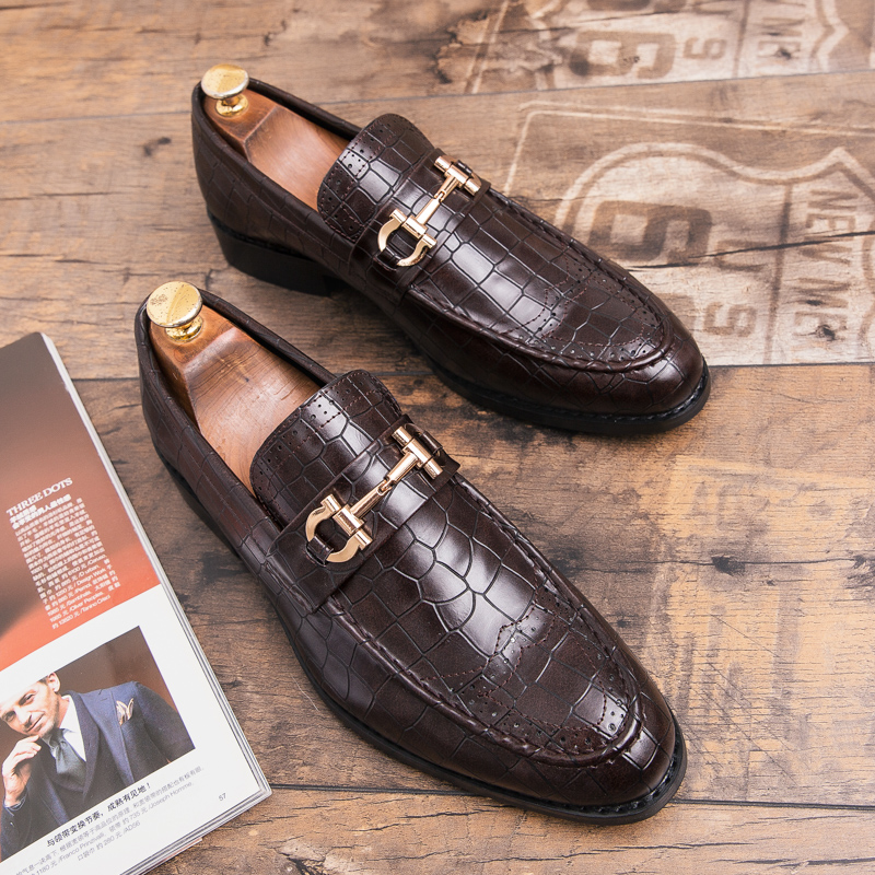 

Hot Sale-arge size Pointed Toe men shoes leather business Office Dress Brogue Luxury Wedding Shoe, Black
