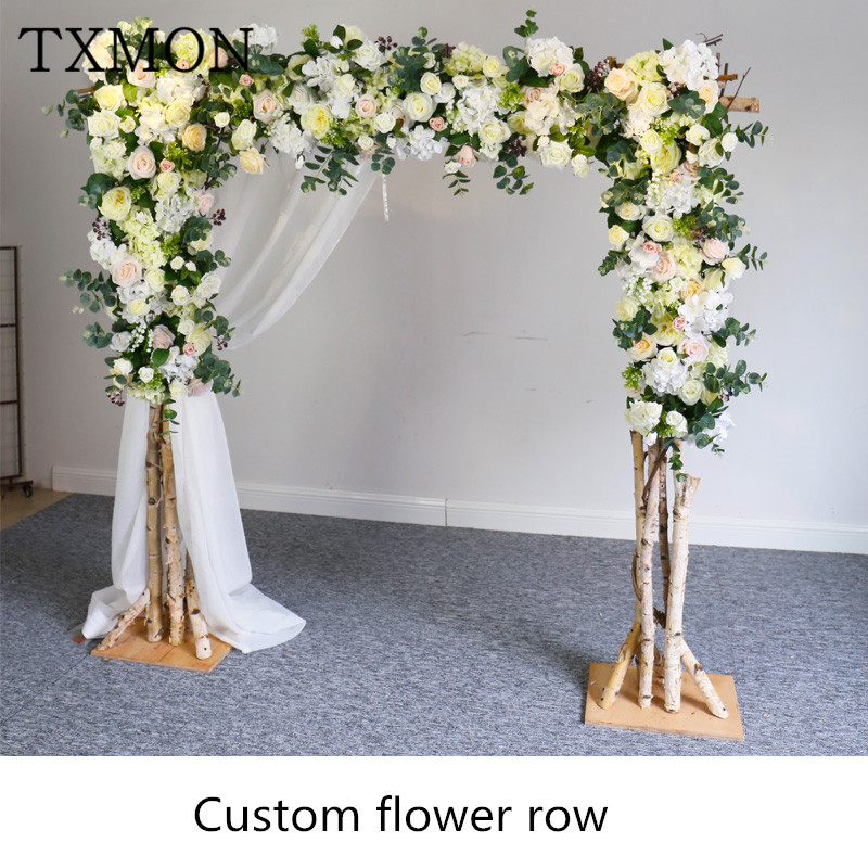 

Wedding Sen Department Garden Pavilion Triangles artificial Flower row Hotel Wedding Stage Background Decoration silk Flowers, 1m