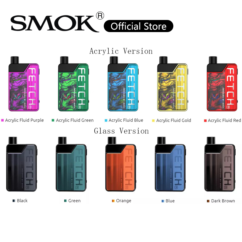 

Smok Fetch Mini Pod Kit 40W Mod Built-in 1200mAh Battery with Refillable Pod Cartridge 0.0015s Firing IP67 Waterproof Design 100% Original