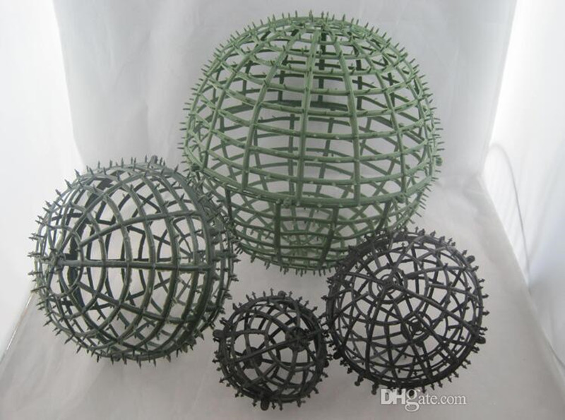 

New kissing ball plactic ball frame diameter of 20cm 30cm 15cm 8cm 5cm good diy flower ball party event decoration, Light green