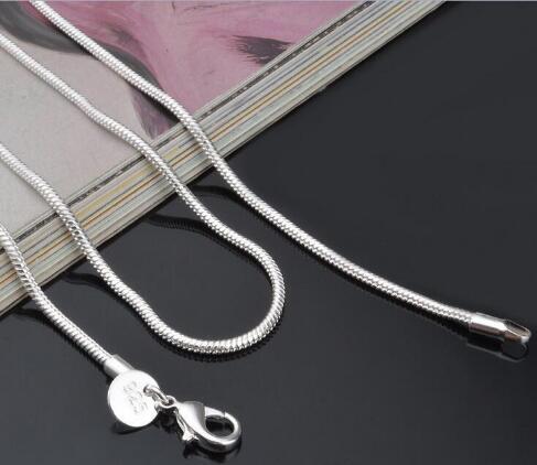 

2MM 925 Sterling Silver Snake Chain Necklace 16 18 20 22 24 inch Chains Designer Necklace Jewelry