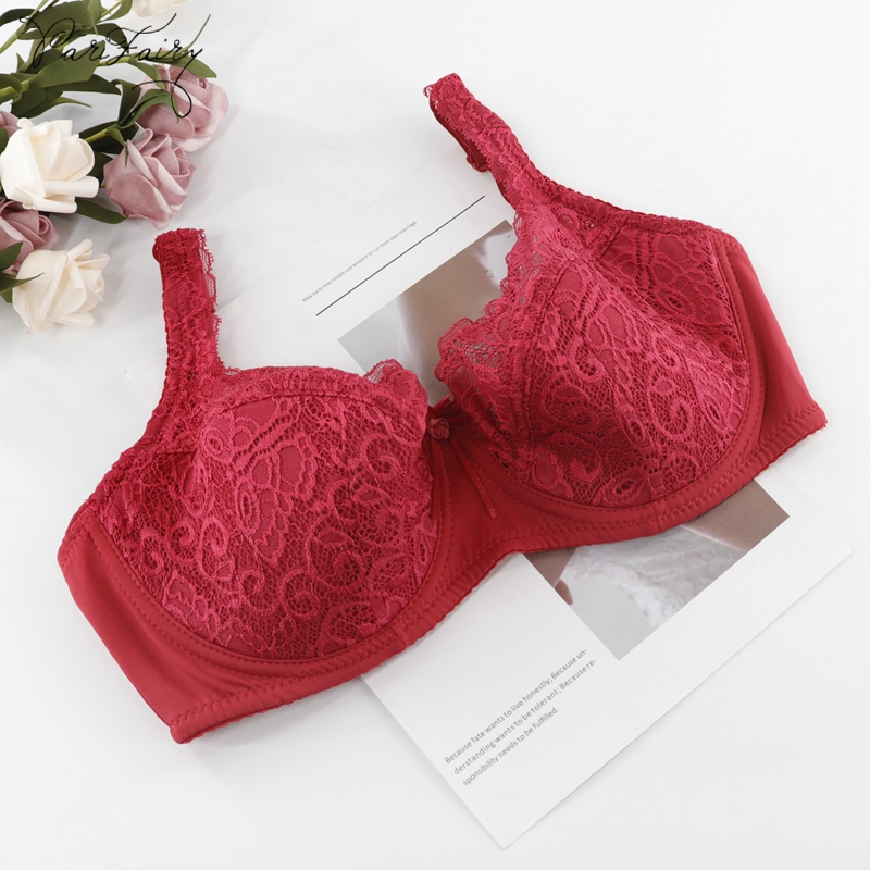 

PariFairy Big cup DD E DDD F cup Sexy Push up Bras For Women Underwire Bralette Women Underwear Embroidery Floral Lingerie, Black