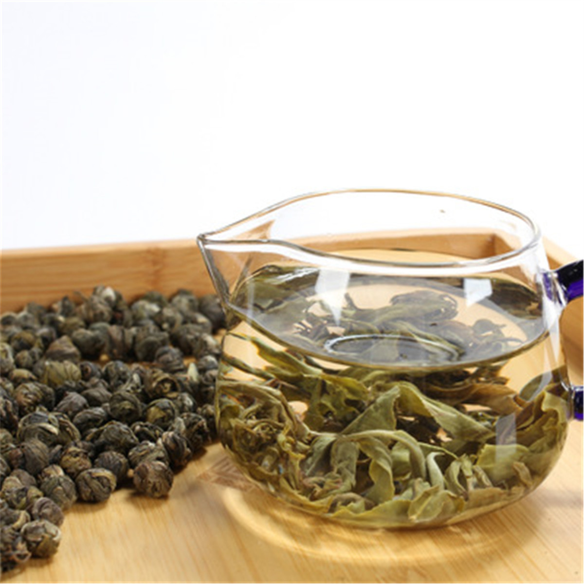 

Chinese Natural Organic Green tea Jasmine Dragon Pearl raw tea Health Care Spring New Tea Green Food Factory Direct Sales In Bulk
