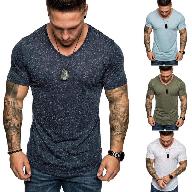 2020 Men's Gym T-shirt Round Neck Short Sleeve Casual T-shirt Bodybuilding Sports Fashion Summer Clothes
