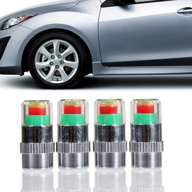 

4pcs/set Mini Car Tire Tyre Pressure Caps TPMS Tools Warning Monitor Valve Indicator 3 Color Alert Diagnostic Tools Accessories HHA238