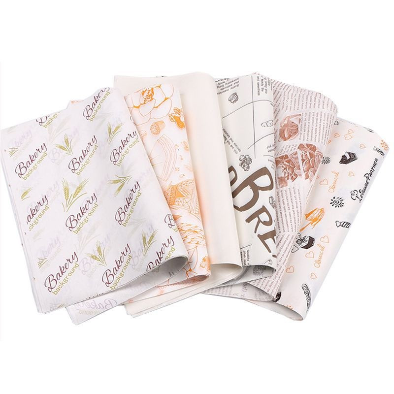 

100 pcs Oil-proof paper bread sandwich hamburger fries wrapping baking paper fast food wrapping paper 26*36cm