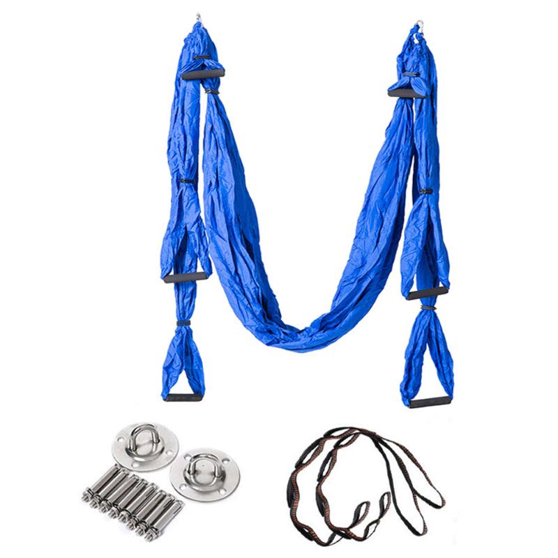 

Full set Flying-Aerial Yoga Hammock Fabric Swing Latest Multifunction Anti-gravity Yoga belts for training for sport, Green
