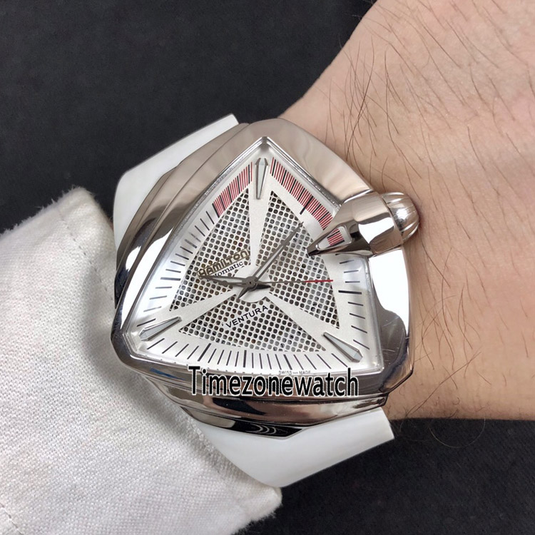 

Ventura H24585331 XXL Auto Adventure And Concept Design Triangle Steel White Dial A2824 Automatic Mens Watch White Rubber Timezonewatch 02B2, Hm-e02b (2)