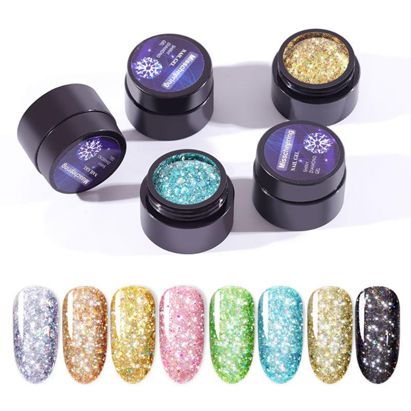 

20 Colors Diamond Sequin glitter Gel Nail Polish professional 3D Diamond UV LED Soak Off Gel Varnish Foil Adhesive Manicure