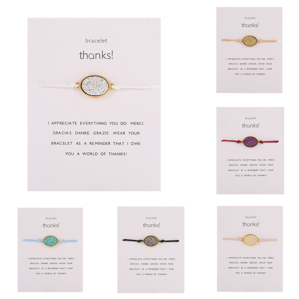 

Fashion Jewellery Colour Druse Geometry Ellipse Bracelet Pure Manual Weave Lovers Adjust Hand Rope Ornament Female Bangle For Women