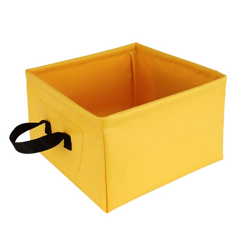 

Outdoor Foldable Water Basin Square Fishing Bucket Mountaineering Camping Driving Bucket Travelling Folding for Home Use, Yellow