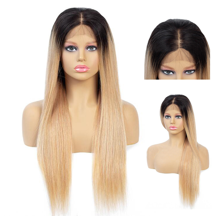 

Brazilian Human Hair Straight 12"-24" Women Lace Front Wigs 4*4 Hair Wigs Europe Africa Fashion Full Hand Weaving Gradient Color, Ombre color