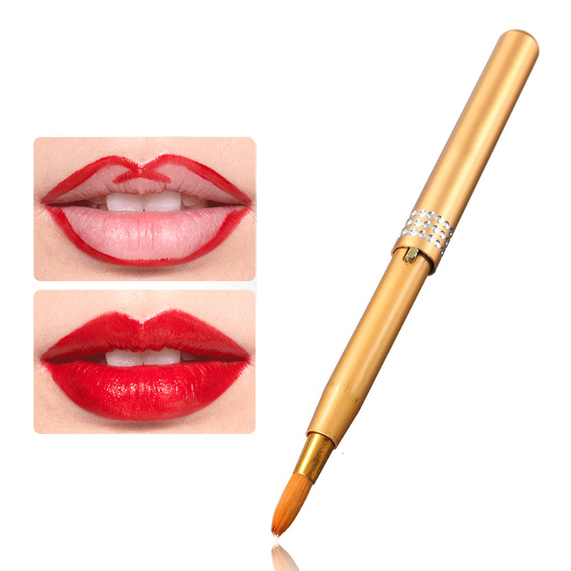 

1pc Makeup Brushes for makeup Aluminum Portable Flexible Contraction of the spring Lip gloss loss brush set professional Tool