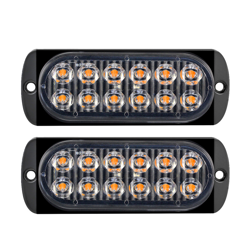 

12 LED Flash Strobe Emergency Warning Light For Car Auto Truck SUV Motorcycle Side Strobe Warning Flashing Light 12V-24V 36W, As pic
