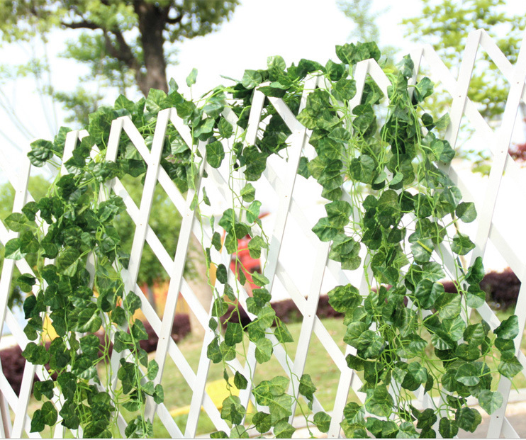 

D-12PCS Silk Artificial plants Creeper green leaf Ivy vine Fake Foliage For Home Wedding decoration Garden Party Decor 2M/78IN