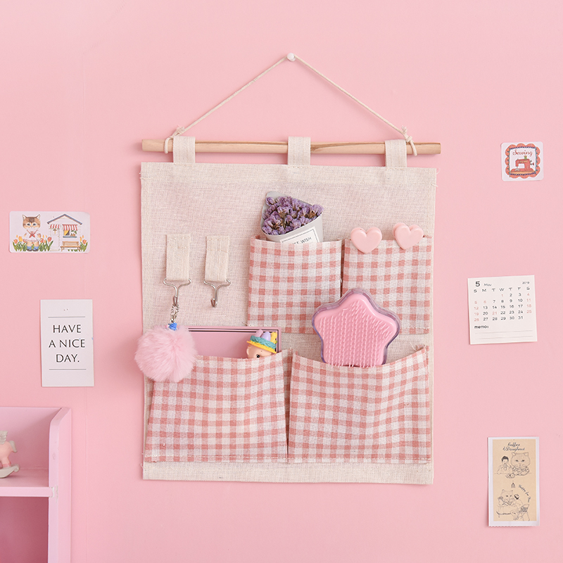 

4 Pockets Over The Door Magazine Storage Pockets Wall Door Closet Hanging Organizer Bag, As pic