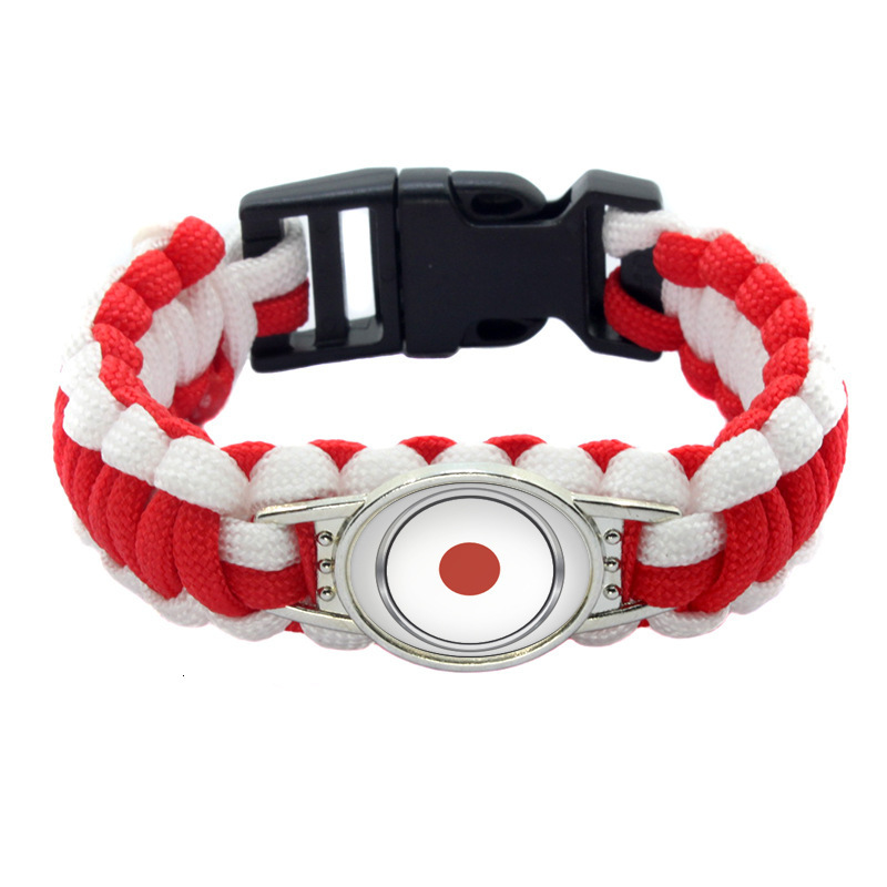 

20pc Japan Flag Paracord Survival Outdoor Camping Bracelets Gifts For Women & Men Girls Friendship Rope 550 7 Bracelet Jewelry