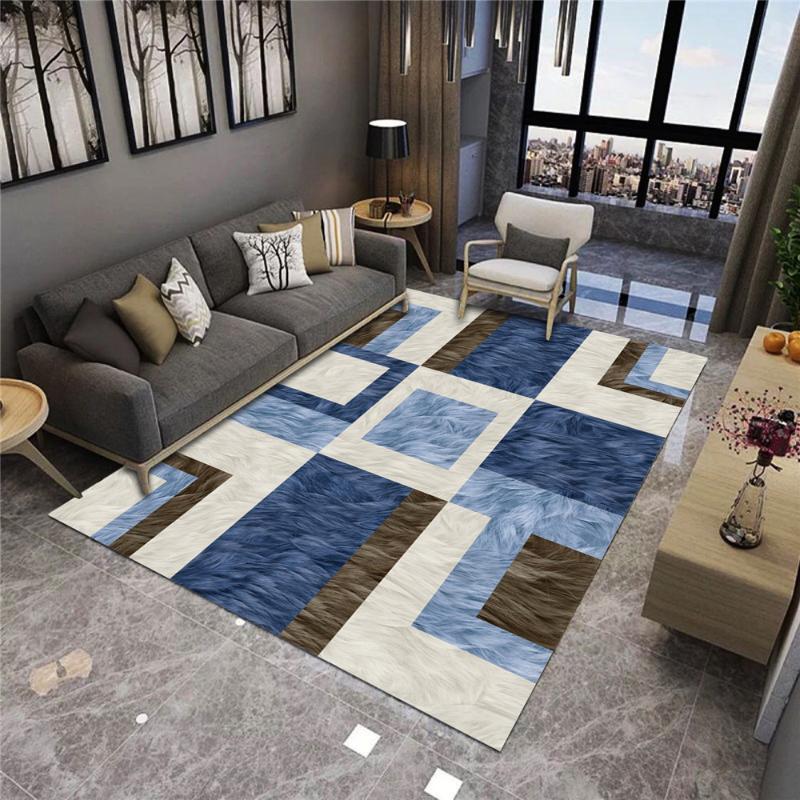 

Nordic Style Decor Bedside Area Rug 3D Pattern Geometric Corridor Mat Doormat Balcony Bedroom Kitchen Rugs Living Room Carpet, No-01