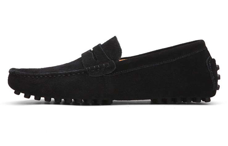 

Hot Sale- genuine leather shoes suede loafer big size official shoes gentle mens travel walk shoe casual comfort breath shoes for Men zy801, Dark blue