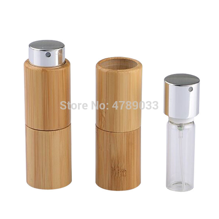 

10/30pcs 10ML Empty Rotating Bamboo Spray Perfume Bottle Small Promotion Sample Perfume Atomizer Tube Refillable Container