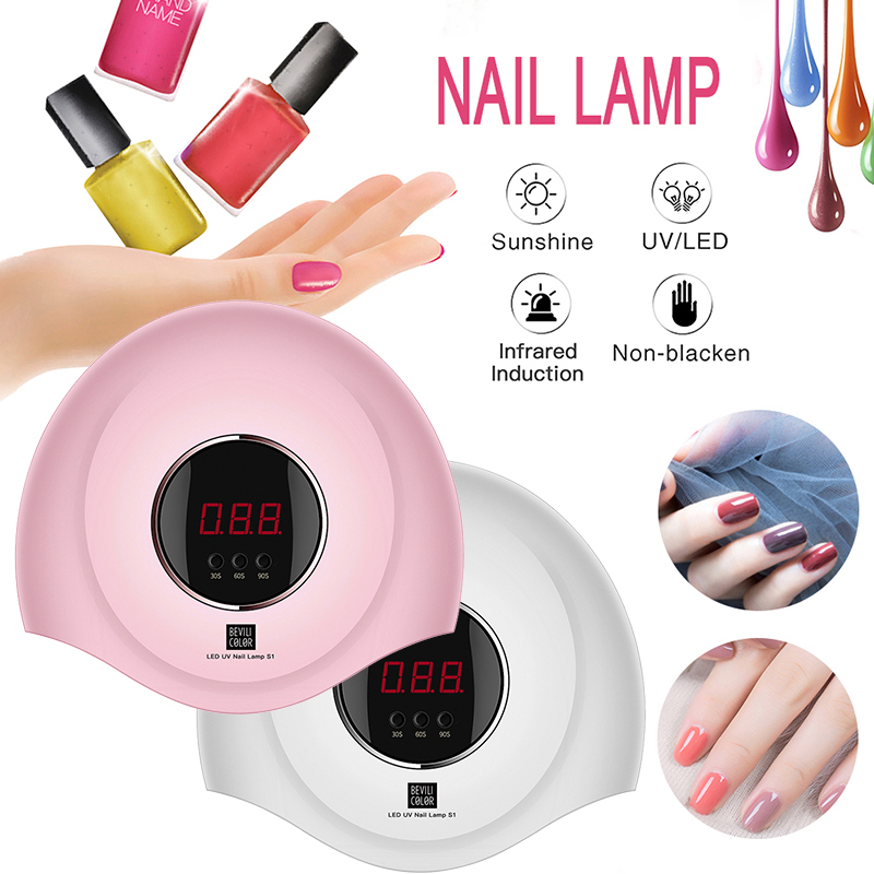 

36W LED Nail Lamp UV Nail Gel Dryer Lamp Professional USB Charging Intelligent Induction Care Tool, White