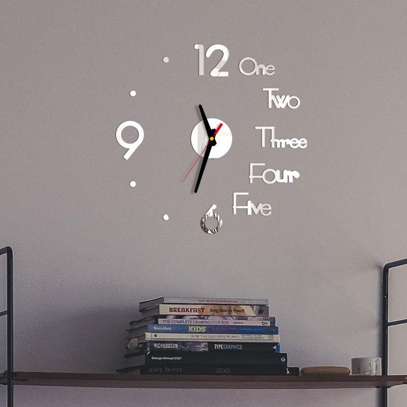 

DIY Wall Clock Watch 3D Mirror Surface Sticker Home Office Decor Clock Room Quartz Needle Home Decoration