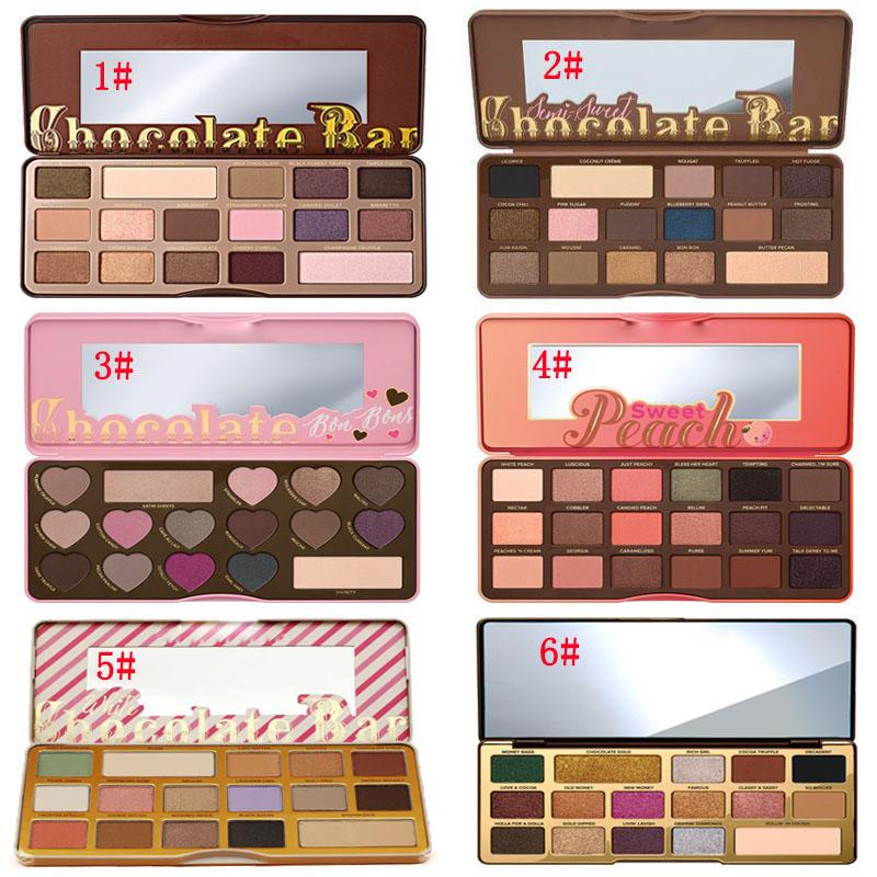 

NEW Makeup 16 Color Eyeshadow Palette with too fAce Chocolate Bar Semi-Sweet Bon Bons Sweet Peach White Gold Bar Metallic