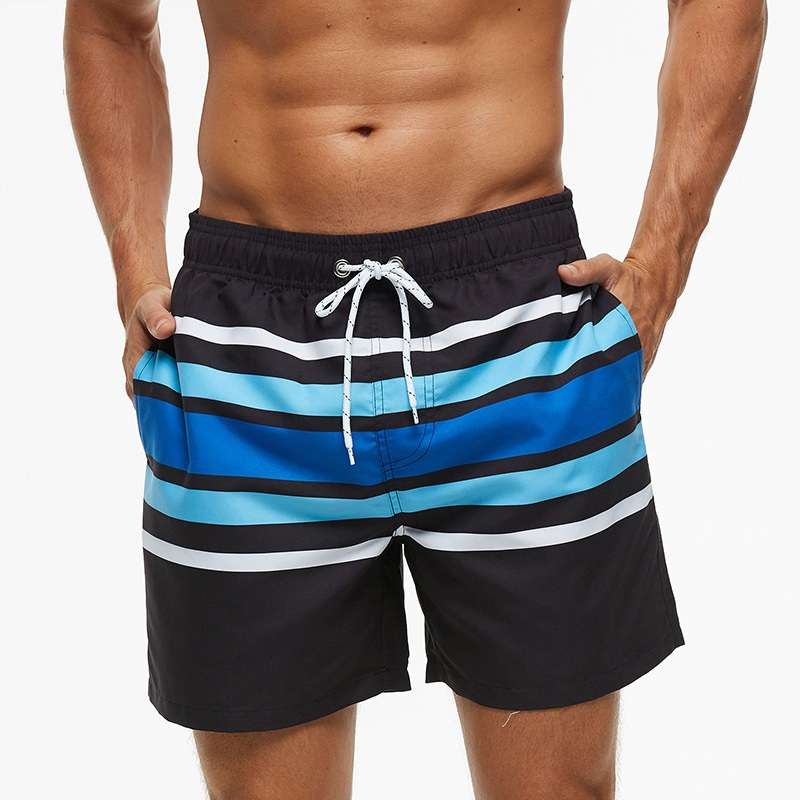 

Stripes Board Shorts Men Swimwear Beach Surf Swim Swimming Shorts Quick Dry Boardshorts Lined Bathing Short Water Sportswear