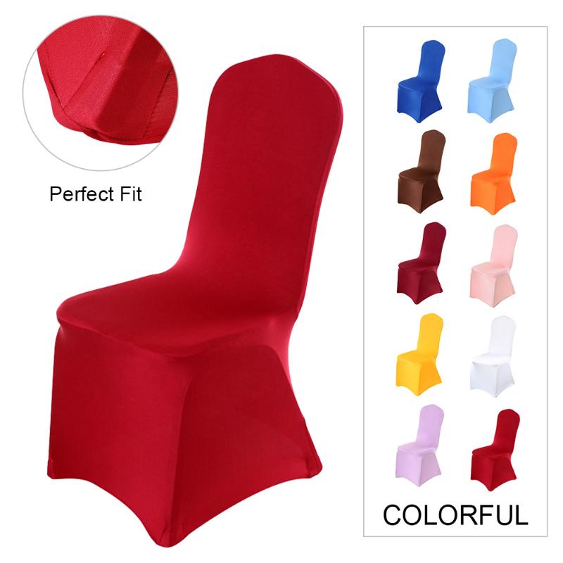 

Chair covers for weddings Banquet chair cover long back stretch elastic Span Stretch Hotel Party Meeting 10 colors seat covers