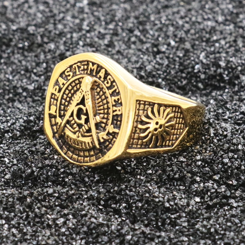 

Factory Wholesale Male New Stainless Steel Masonic Ring for Men Freemason Symbol G Templar Freemasonry Men Rings