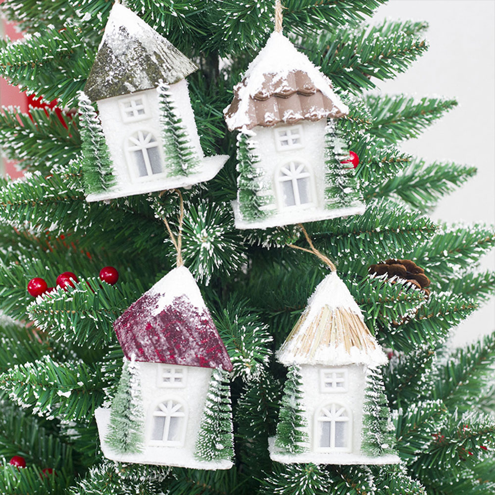 

Christmas Glowing Cabin Creative Christmas Tree Plastic Shop with Lights Delicate