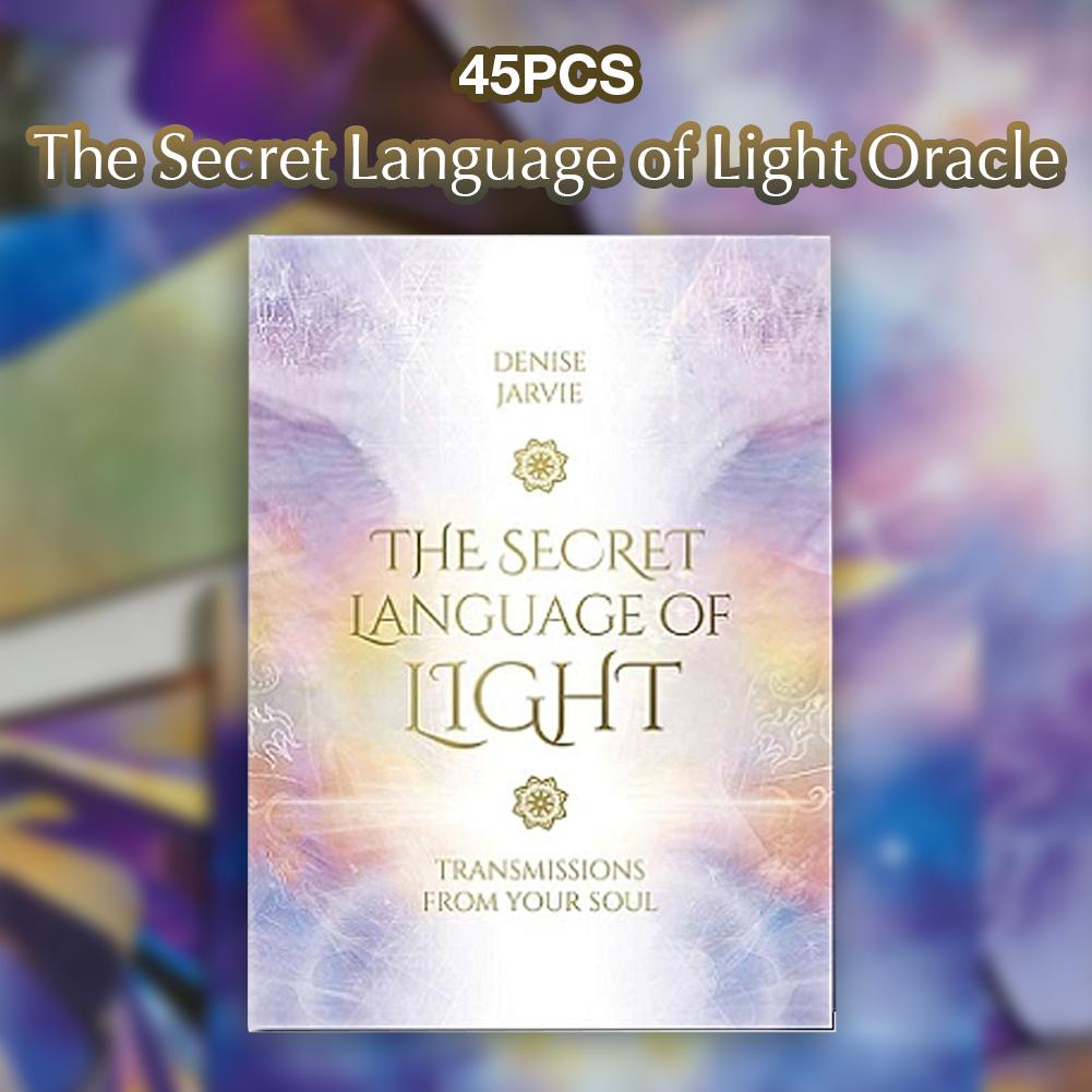 

45PCS/Set Tarot Card English The Secret Language of Light Oracle Tarot Card PDF Guidebook Portable Board Game Cards