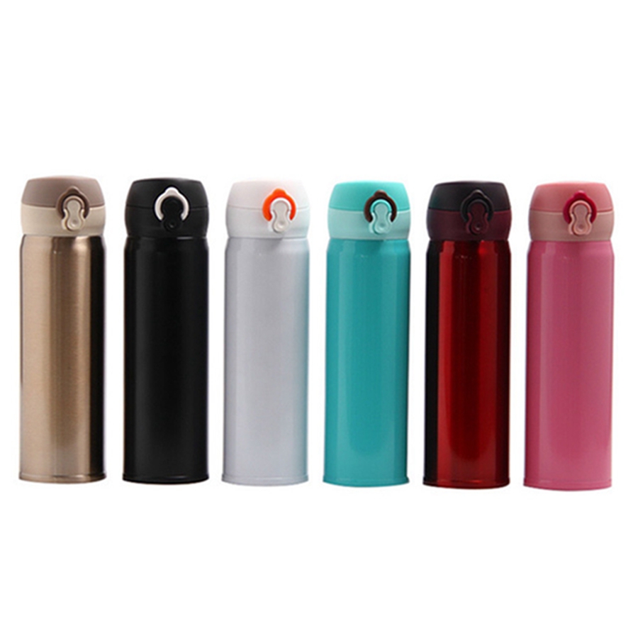 

Vacumm Cup 304 Stainless Steel Bouncing Cover Thermos Cup 500ml Student Portable Thermal Insulation Water Bottles VT0766-1