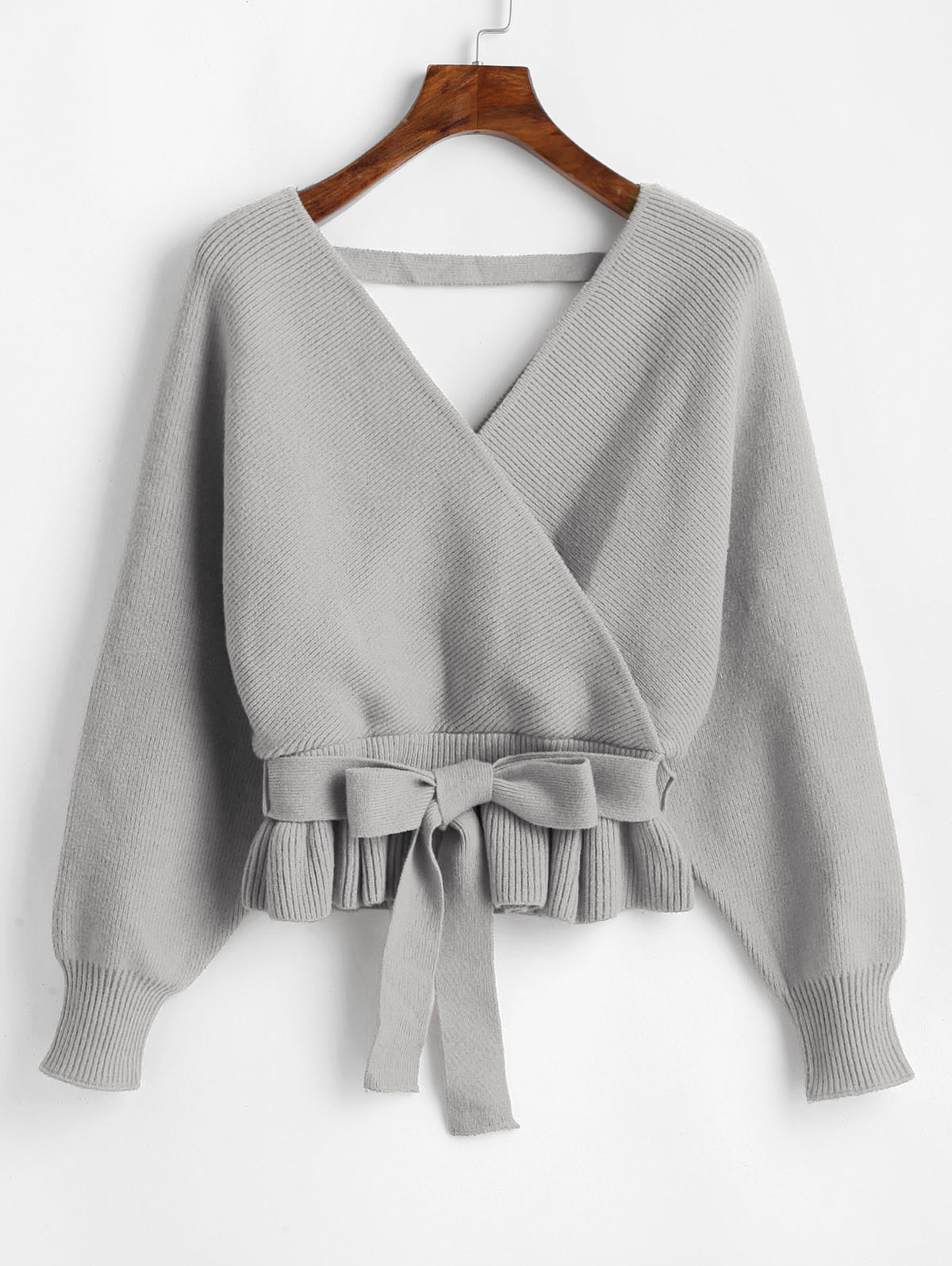 Solid Sashes Women Pullovers 2019 