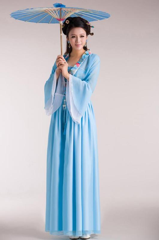 

2020 New Ancient Women Folk Dance For Hanfu Women New Year Fan Clothing Costumes, Style 1