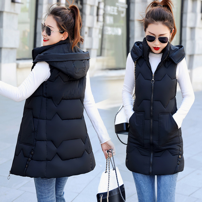 

Cheap wholesale 2018 new autumn winter Hot selling women's fashion casual female nice warm Vest Outerwear L606, Black