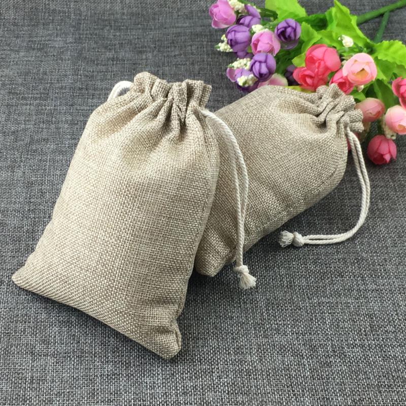 

multi size bag Vintage brown handmade Jute Sacks Drawstring gift bags for jewelry/wedding/christmas Packaging Linen pouch Bags