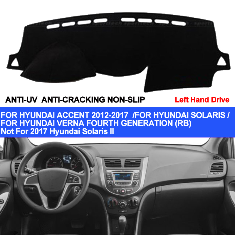 

TAIJS Car Dashboard Cover For Accent Verna 2012 2013 2014 2015 2016 2017 Solaris Dash Mat Pad Carpet Anti-UV Anti-slip