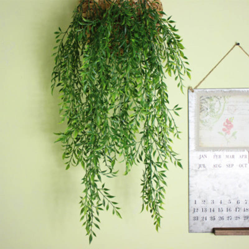 

2Pcs Artificial Plant Hanging Rattan And Hanging Short Nantian Bamboo Artificial Decorative Plant Indoor Decorative Branch, Green