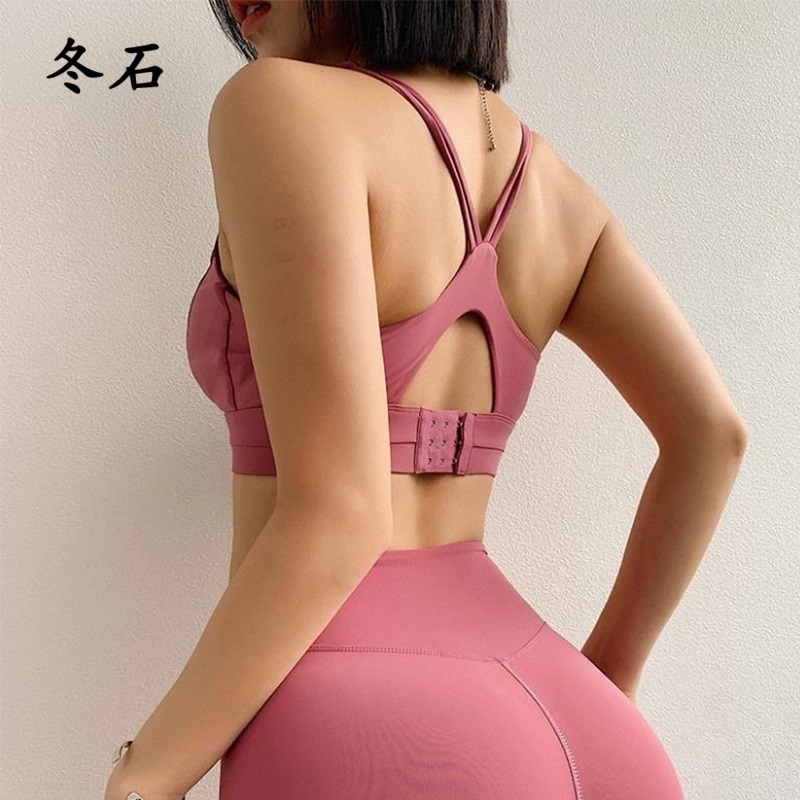 

Wire Free Sports Bra Women Solid Yoga Tank Crop Top 2020 Fitness Push up Gym Shockproof Shirt Running Athletic Fast Dry Vest, Black