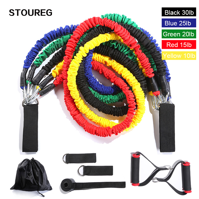 

11Pcs Elastic Bands Fitness Resistance Bands Latex Tubes Excerciser Body Pull Rope Exercises Training Workout Yoga
