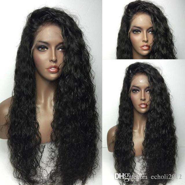 

Water Wave Wig 360 Lace Frontal Wigs 150 Density Curly Human Hair Remy Brazilian Front full natural pre plucked hd diva1, Natural color