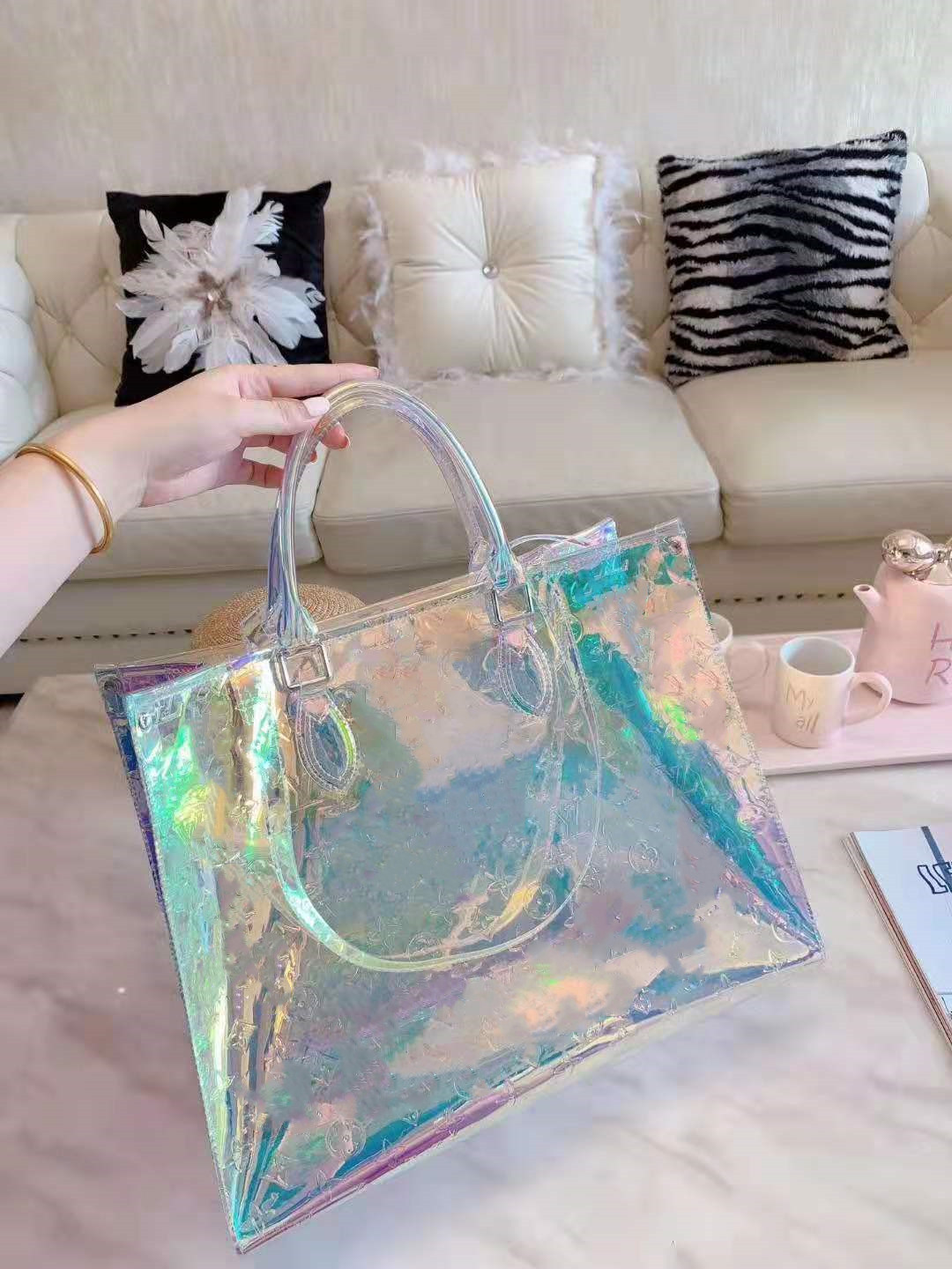 

freeship ysikiy Women's bag new fashion single shoulder bag pvc summer portable package shopping bag clear