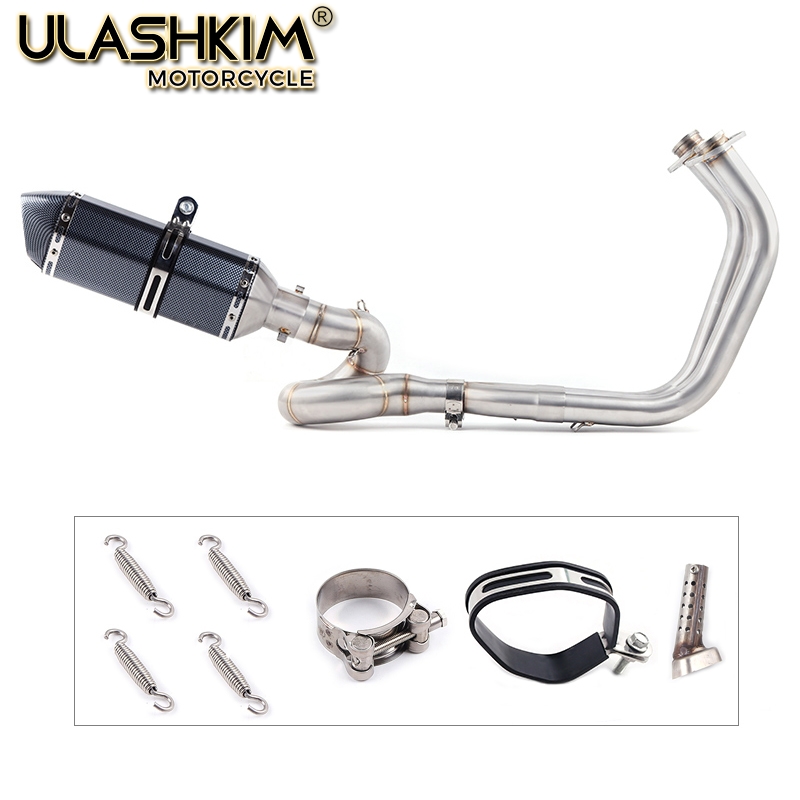 

Motorcycle Exhaust Muffler Middle Link Pipe Full System Slip On For NINJA650R ninja650 Z650 2017 2018