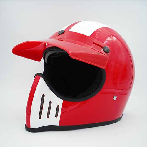 red helmet with red visor