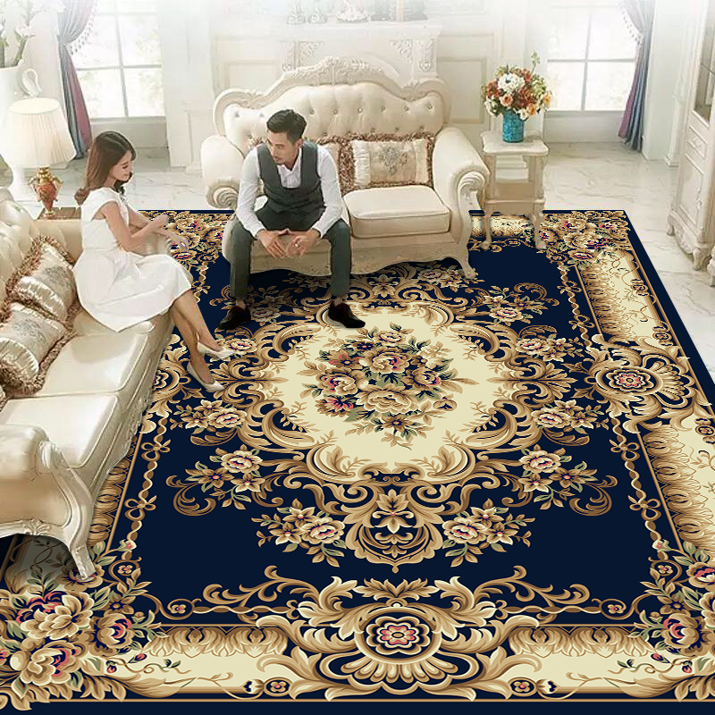 

High Quality European Style hSuper Soft Printed Carpet Anti-skid Non-fade Lower Price Rug for Living room Door mat, Red-e